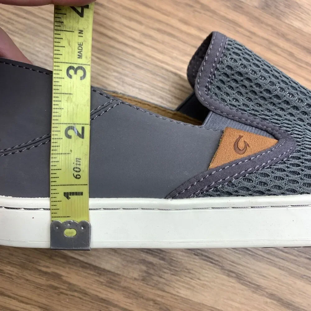 OluKai Pehuea Women's Size 9.5‎ Shoes Gray Low Top Slip On Casual Sneakers